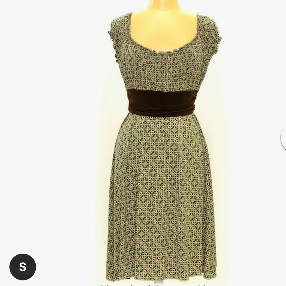 MAX STUDIO Y2K Babydoll Milkmaid knee length medallion prints dress womens S